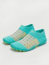 voordelige Vrouwen-Damesblauwe mesh waterschoenen met stippen – ademende, elastische gebreide, sneldrogende instapsneakers met een flexibele antislipzool voor strand, zwemmen, surfen en yoga. &amp; reis