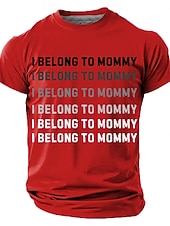  Cămașă bărbătească „I belong to mommy” cu imprimeu amuzant cu litere în gradient, croială regulată, cadou de familie, zi de zi, casual, verde, haine de designer, s, m, l, xl, xxl, xxxl
