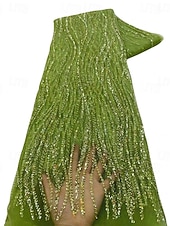 preiswerte Meerjungfrau Abendkleider-Meerjungfrauenschnitt Bodenlang Abendkleid Festliche Kleidung Elegant Glitzern Blumen Halbarm Rundhalsausschnitt Hochzeit Formell Tüll Stretch Satin mit Paillette Perlenbestickt