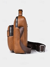 ieftine Genți de Băieți-geantă messenger vintage bărbătească din piele ecologică - geantă de umăr crossbody de mare capacitate cu buzunare multiple &amp;curea reglabilă pentru naveta de afaceri, călătorii &amp;casual de zi cu zi,