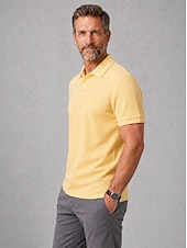 economico Polo Classico da Uomo-Polo da uomo a nido d'ape - casual, a coste, con colletto polo, maniche corte - gialla