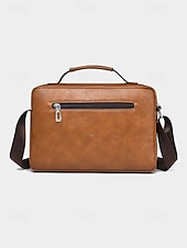 ieftine Genți de Băieți-geantă messenger vintage bărbătească din piele ecologică - geantă de umăr crossbody de mare capacitate cu buzunare multiple &amp;curea reglabilă pentru naveta de afaceri, călătorii &amp;casual de zi cu zi,