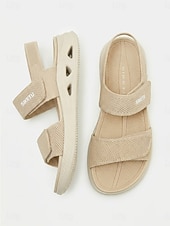 preiswerte Komfortsandalen-Komfortable Damen-Sandalen mit Mandelform und Fußgewölbeunterstützung – verstellbare, weite Wandersandalen mit Fußgewölbeunterstützung und gepolsterter Sohle &amp;Atmungsaktive Strickbänder für