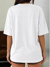 economico T-shirt semplice-Women's T Shirt Tee Top Solid Color Stylish Classic Casual Half Sleeve Crew Neck Regular Tops Daily Sports Going out Black White Pink Light Brown Coffee Summer Spring