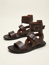 cheap Men-Men's  Strappy Sandals Casual Comfort Summer Shoes Classic Open-Toe Footwear for Outdoor Resort, Holiday Travel, Beachside Leisure and Everyday Wear
