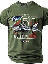 זול 250 חולצות פטריוטיות-4 ביולי 2026, ה-250 בגדי ריקוד גברים כוכב 1776 חולצה קצרה שרוולים קצרים חולצה קצרה הדפסת תלת מימד צווארון עגול קצר חולצה פטריוטי יומי פֶסטִיבָל פול שחור תלתן קיץ אביב ביגוד S M L XL XXL XXXL