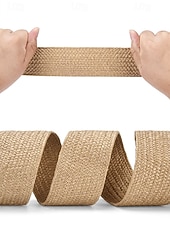 cheap Women's Belt-Women's Boho Straw Woven Belt, Wide Raffia Waist Belt with Beaded Buckle, Casual Cinch Belt for Summer Beach Vacation &amp; Daily Wear, Khaki/Beige
