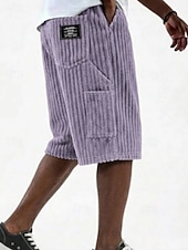  Herr Shorts Sommarshorts Beach Shorts Casual shorts Manchester Shorts Ficka Elastisk midja Slät Komfort Andningsfunktion Knelängd Dagligen Utomhus Strand Semester Mode Kaki Svart Oelastisk