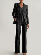 cheap Women's Suits-Women's 3 Pieces Suits Formal Wedding Guest Formal Evening Elegant Simple Long Sleeve Ankle Length Peak Lapel Single Breasted