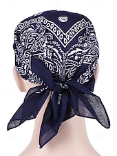 economico Cappelli da donna-Cappello da baseball da donna con bandana, traspirante, in poliestere, con laccetti posteriori, ideale come cappello da sole, con stampa paisley, perfetto per vacanze estive al mare, equitazione,