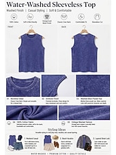 Женская винтажная майка softfade™ из 100% хлопка - мягкая, выстиранная, базовая модель без рукавов.