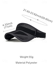 cheap Men's Hats-Men's Breathable Mesh Visor Cap Adjustable Sun Hat Lightweight Polyester Sports Golf Visor for Outdoor Fishing Running Tennis Beach Travel Summer UV Protection