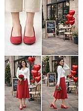 voordelige Pumps met blokhak-Roze suède pumps voor dames met blokhak - elegant &amp;Comfortabele hoge hakken voor Valentijnsdag, een romantische avond en speciale gelegenheden.