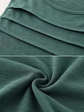 cheap Plain tee-Women's Tank Top Casual Round Neck Ruched Detail Sleeveless Regular Tops Daily Black Green Khaki Summer Spring