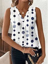 cheap Graphic Tank-Women's Tank Top Graphic Geometric Abstract Elegant Vintage Stylish Sleeveless V Neck Crop Tops Beach Wedding Casual Daily Blue White / Black White Light Green Brown Summer Spring