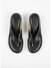 abordables Sandalias deslizantes-Chanclas de tacón para mujer: elegantes sandalias de tiras para verano, playa y ropa informal