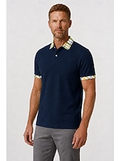 economico Polo Classico da Uomo-Polo da golf da uomo - polo a maniche corte in piqué color block - giallo blu navy verde