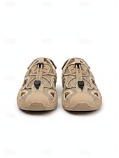 abordables Sandalias Deportivas-Zapatos de senderismo al aire libre de color caqui para mujer, sandalias de trekking ligeras y transpirables con malla de secado rápido para caminar por senderos y trekking fluvial. &amp;aventuras de