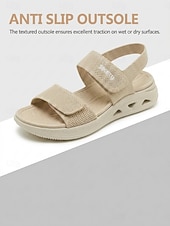 preiswerte Komfortsandalen-Komfortable Damen-Sandalen mit Mandelform und Fußgewölbeunterstützung – verstellbare, weite Wandersandalen mit Fußgewölbeunterstützung und gepolsterter Sohle &amp;Atmungsaktive Strickbänder für