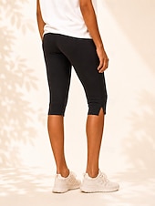 economico Leggings semplici-Per donna Shorts Leggings Vacanza Essenziale Lunghezza al polpaccio Vita Alta Semplice Comodità Traspirabilità Elasticizzato Palestra Yoga Sport all'Aperto Nero Estate Primavera