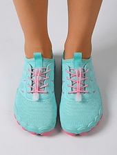 abordables Mujeres-Zapatillas acuáticas azules de secado rápido para mujer con cordones elásticos ajustables: calzado transpirable de ajuste ancho, antideslizante, ideal para la playa, el snorkel y la natación.