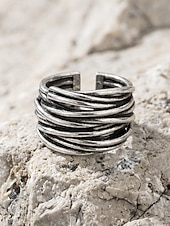 voordelige Heren sieraden-Herenring in bohemian vintage stijl, open koperen ring, verstelbaar, handgemaakt, perfect voor een strandvakantie. &amp;casual accessoire voor dagelijks gebruik