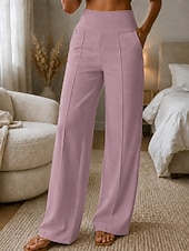  Femmes Manchon Anti UV Séchage rapide Jambe large Actif Mode Streetwear Longueur complète Taille haute Uni Confort Occasionnel Quotidien Voyage Violet Clair Blanche Rose Claire Rose rouge Ét