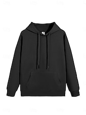 economico Felpe Semplici-Per donna Pullover Felpe con cappuccio Semplice Casual Manica Lunga Con Cappuccio Top Regolari Blu Nero Grigio Autunno