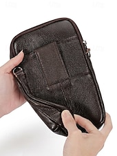 ieftine Genți de Băieți-geantă crossbody bărbătească din piele naturală - borsetă cu 3 compartimente &amp;geantă de umăr cu compartimente multiple, capacitate mare &amp;curea reglabilă pentru călătorii și naveta &amp;casual de zi cu zi,