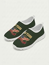  Damesschoenen in blauw met Amerikaans jubileummotief - casual sneakers met print van de Amerikaanse adelaar, ademend mesh bovenwerk en lichtgewicht EVA-zool, perfect voor parades en festiviteiten op 4