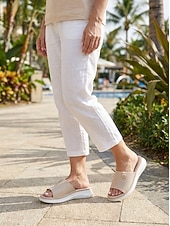 economico Sandali Comodi-Sandali da donna comodi con plateau, sandali slip-on imbottiti con plantare morbido per casa, viaggi e uso quotidiano.