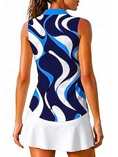 economico Camicia Donna-Per donna Geometrico Astratto Top Maglietta sportiva Polo da golf Maglia da tennis Senza Maniche Cerniera Floreale UPF50+ Resistente ai Raggi UV Alta elasticità Traspirante Tennis Golf Pickleball