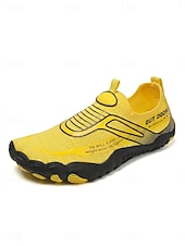 abordables Hommes-Chaussures aquatiques jaunes pour hommes - baskets minimalistes à séchage rapide - chaussures d'extérieur respirantes et antidérapantes pour les activités nautiques, les promenades sur la plage, la natation et les voyages de vacances