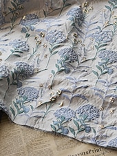 economico Lunghezza del pavimento-Linea ad A Lunghezza al pavimento Abito da invitata a nozze Abito Formale Abito da sera Abito da cerimonia per signora Manica Corta Bavero Elegante Vintage Matrimonio Formale Jacquard con