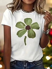 American Independence Day Women's T Shirt Print Graphic Plants Independence Day Vintage Stylish Classic Short Sleeve Crew Neck V Neck Round Neck Long Tops Casual Daily White Rainbow White 2 Summer