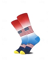 ieftine Accesorii-Șosete patriotice pentru bărbați - amestec de bumbac cu steagul SUA &amp;șosete cu model de bancnotă de un dolar pentru a 250-a aniversare a Americii, Ziua Independenței, sporturi în aer liber &amp;ținute