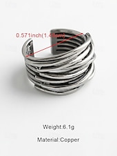 voordelige Heren sieraden-Herenring in bohemian vintage stijl, open koperen ring, verstelbaar, handgemaakt, perfect voor een strandvakantie. &amp;casual accessoire voor dagelijks gebruik