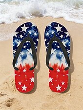  Tongs patriotiques pour femmes aux couleurs du drapeau américain – sandales de plage légères pour la fête nationale américaine. &voyage d'été