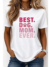 voordelige Humor &amp; Citaten thee-Dames T-shirt Afdrukken Grafisch Brief Stijlvol Klassiek Casual Korte mouw Strakke ronde hals Ronde hals Normale tops Casual Dagelijks Weekend Wit Wit 2 Wit 3 Zomer Lente Herfst Winter
