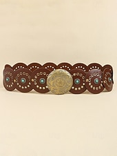 preiswerte Damengürtel-Boho-Gürtel mit runden Conchos für Damen, Western-Taillengürtel aus Kunstleder mit türkisfarbenen Nieten, Vintage-Gürtel mit Concho-Verzierung für Kleider, Festivals, Urlaub, Cowgirl-Look und lässige