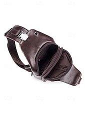 ieftine Genți de Băieți-geantă sling bărbătească din piele naturală - geantă vintage crossbody cu compartimente multiple &amp;capacitate mare, curea reglabilă pentru naveta de afaceri, călătorii &amp;casual de zi cu zi, culori