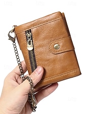 economico Portafogli-Portafoglio da uomo in vera pelle – organizer per carte, contanti e monete, design classico e resistente, ideale per lavoro e tempo libero, per l'uso quotidiano e i viaggi, disponibile in diversi