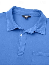 abordables Polo classique pour homme-Homme Polo Chemise 100% coton délavée à l'acide Occasionnel Fête Revers Manche Courte Mode Basique Uni Vintage Affligé Été Printemps Toutes saisons Coupe régulière Marron foncé Noir Vert Claire Rose