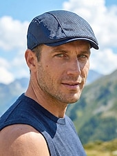 cheap Men's Hats-Men's Mesh Beret Hat - Breathable Polyester Ivy Cabbie Cap with Adjustable Buckle, Multiple Colors, Lightweight Newsboy Flat Cap for Summer Travel, Outdoor Activities &amp; Daily Casual Wear