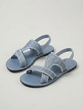 abordables Sandalias Planas-Sandalias planas de malla transpirable para mujer: zapatos de punta abierta con tiras cruzadas y cordones elásticos en la parte trasera, sandalias ligeras sin cordones para la playa, uso casual de