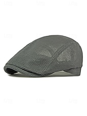 preiswerte Herrenhüte-Herren-Baskenmütze aus Polyester-Mesh, atmungsaktive, verstellbare Schirmmütze in verschiedenen Farben für Outdoor-Aktivitäten wie Angeln, Reisen, Urlaub und den Alltag.
