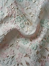 economico Lunghezza del pavimento-Linea ad A Lunghezza al pavimento Abito da invitata a nozze Abito Formale Abito da sera Abito da cerimonia per signora Manica Corta Bavero Elegante Vintage Matrimonio Formale Jacquard con
