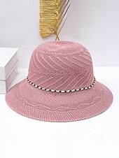 cheap Women's Hats-Women's Bohemian Straw Sun Hat, Multi-Color Wide Brim Beach Vacation Hat with 3D Flower Decor for Casual Wear