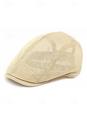 preiswerte Herrenhüte-Herren-Baskenmütze aus Polyester-Mesh, atmungsaktive, verstellbare Schirmmütze in verschiedenen Farben für Outdoor-Aktivitäten wie Angeln, Reisen, Urlaub und den Alltag.