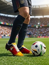 cheap Men's Soccer Shoes-Men's Germany Flag Soccer Cleats - Lightweight Football Shoes with Anti-Slip Rubber Sole, Athletic Footwear for Training, Matches, Fan Events and Outdoor Soccer